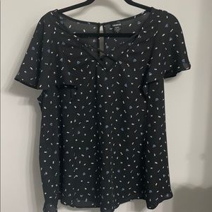 Torrid Black Confetti Crisscross Top Size 0